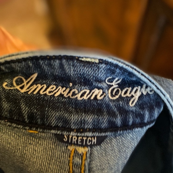 American Eagle AE Artist Boot Cut Low Rise Denim distressed Blue Jeans sz 8 - Picture 4 of 6